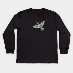 Green Winged Teal Kids Long Sleeve T-Shirt